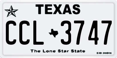 TX license plate CCL3747