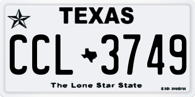 TX license plate CCL3749