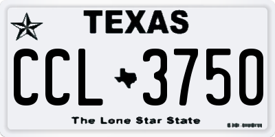 TX license plate CCL3750