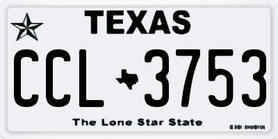 TX license plate CCL3753
