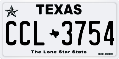 TX license plate CCL3754