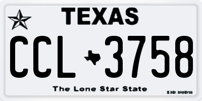 TX license plate CCL3758