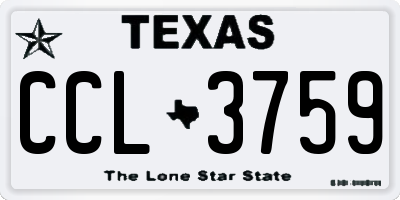 TX license plate CCL3759