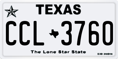 TX license plate CCL3760