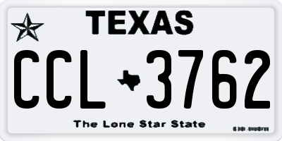 TX license plate CCL3762