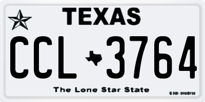 TX license plate CCL3764