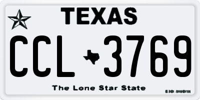 TX license plate CCL3769