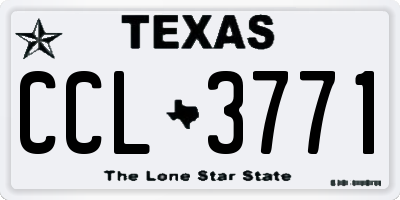 TX license plate CCL3771