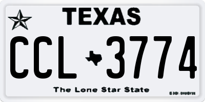 TX license plate CCL3774