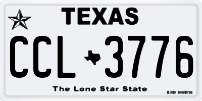 TX license plate CCL3776