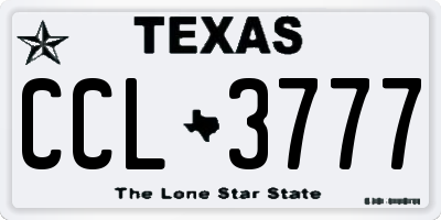 TX license plate CCL3777