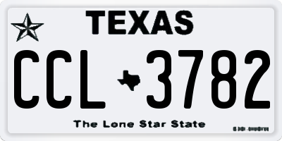 TX license plate CCL3782