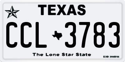 TX license plate CCL3783