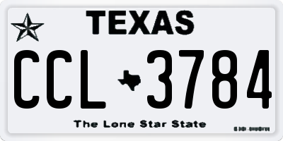 TX license plate CCL3784