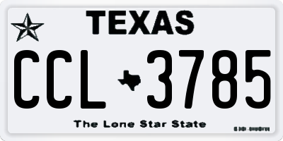 TX license plate CCL3785