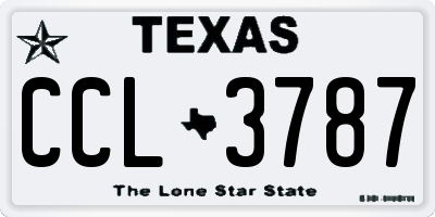 TX license plate CCL3787