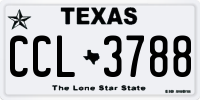 TX license plate CCL3788