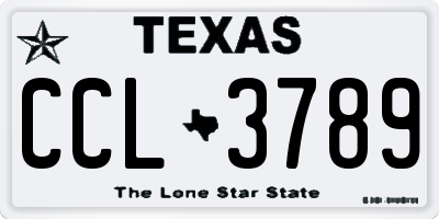 TX license plate CCL3789