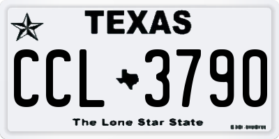 TX license plate CCL3790