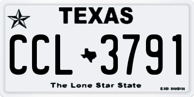 TX license plate CCL3791