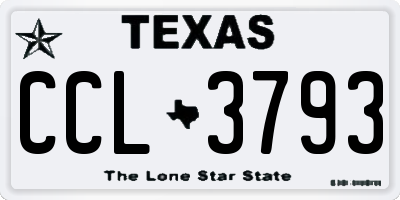 TX license plate CCL3793