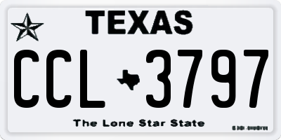 TX license plate CCL3797