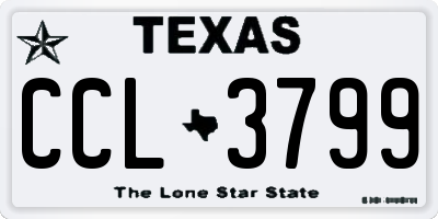 TX license plate CCL3799