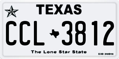 TX license plate CCL3812