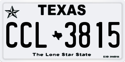 TX license plate CCL3815