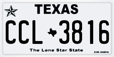 TX license plate CCL3816