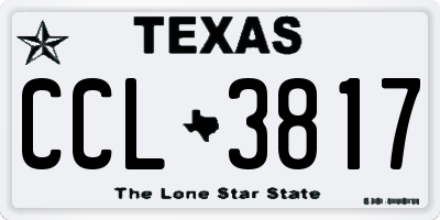 TX license plate CCL3817