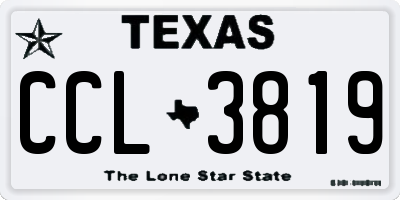 TX license plate CCL3819