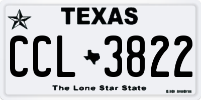 TX license plate CCL3822