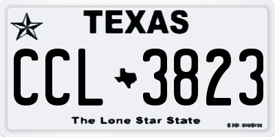 TX license plate CCL3823