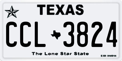 TX license plate CCL3824