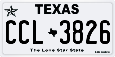 TX license plate CCL3826