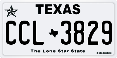 TX license plate CCL3829