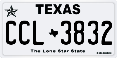 TX license plate CCL3832