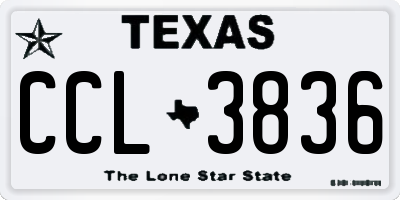 TX license plate CCL3836