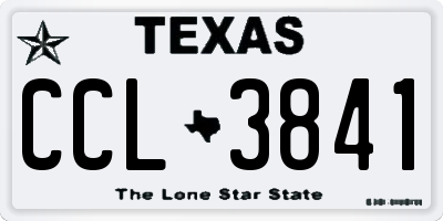 TX license plate CCL3841
