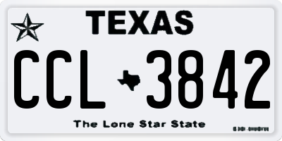 TX license plate CCL3842