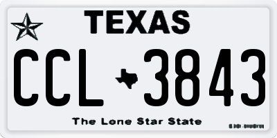 TX license plate CCL3843