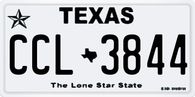 TX license plate CCL3844