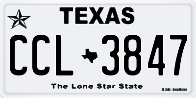 TX license plate CCL3847