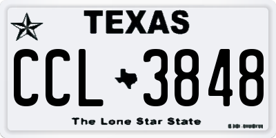 TX license plate CCL3848