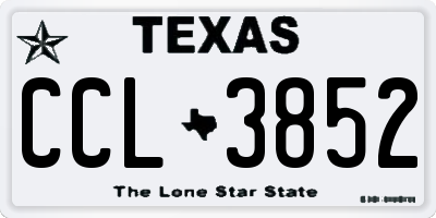 TX license plate CCL3852