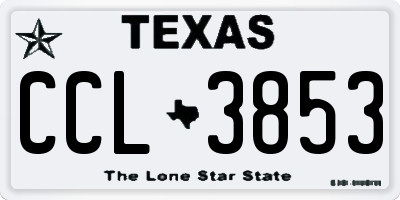 TX license plate CCL3853