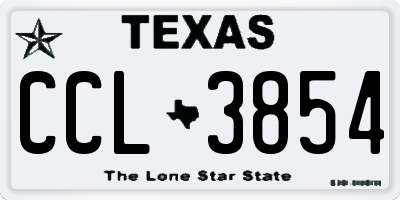 TX license plate CCL3854