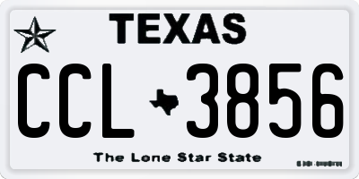 TX license plate CCL3856