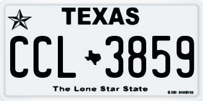 TX license plate CCL3859